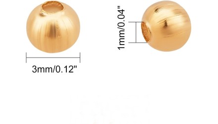 Perles rondes 3mm en acier inoxydable couleur or pour création bijoux