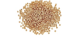 Perles rondes 3mm en acier inoxydable couleur or pour création bijoux