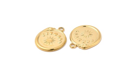 copy of Pendentif rond médaille serpent Kundalini et phases lunaires