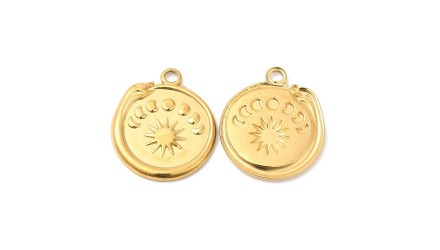 copy of Pendentif rond médaille serpent Kundalini et phases lunaires