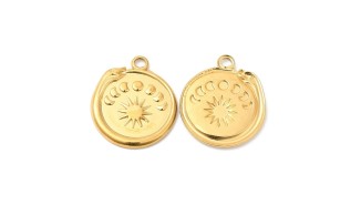 copy of Pendentif rond médaille serpent Kundalini et phases lunaires