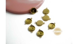 copy of Connecteurs support cabochon 12mm acier couleur or