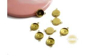 copy of Connecteurs support cabochon 12mm acier couleur or