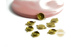 copy of Connecteurs support cabochon 12mm acier couleur or