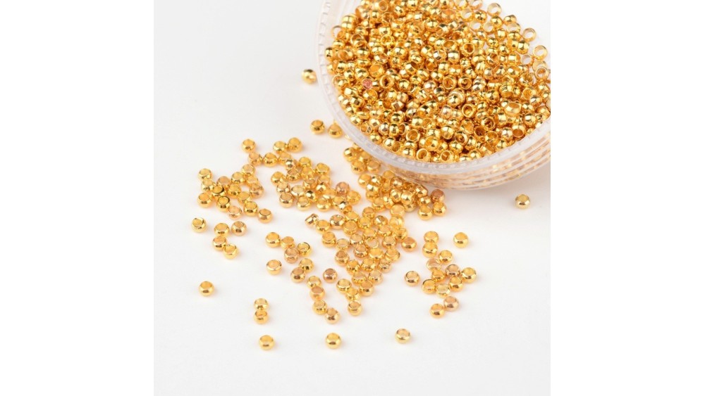 Perles à écraser 2mm en laiton doré