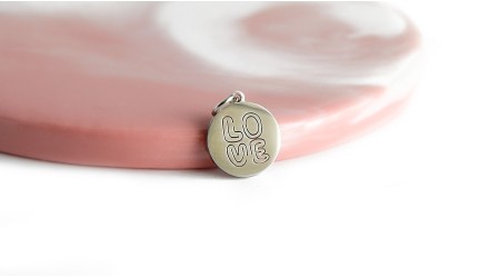 Pendentif love en acier inoxydable