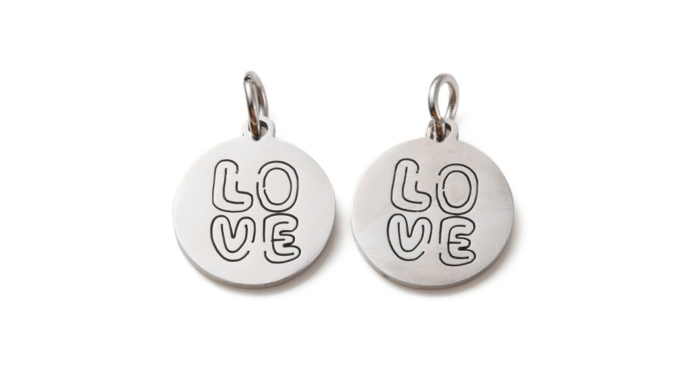 Pendentif love en acier inoxydable