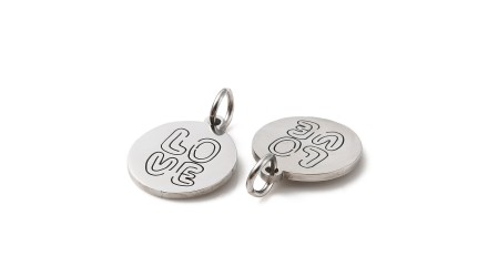 Pendentif love en acier inoxydable