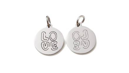 Pendentif love en acier inoxydable