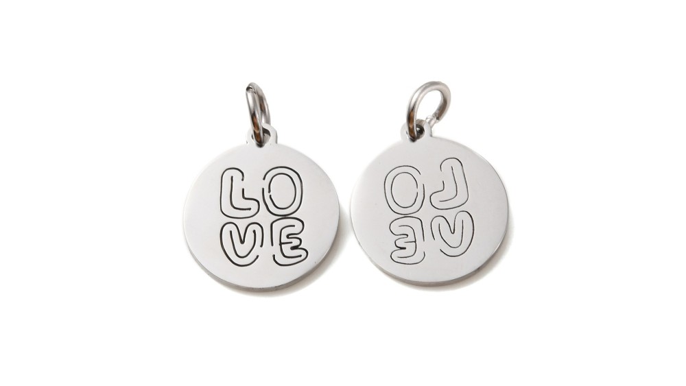 Pendentif love en acier inoxydable