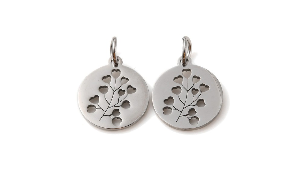 pendentif fleur argent