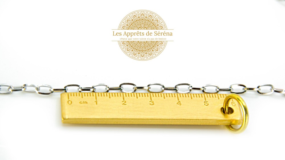Chaîne acier 304 maillon rectangle 7x4mm argent