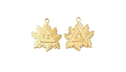 copy of Pendentif coeur flaboyant et anges en acier inoxydable