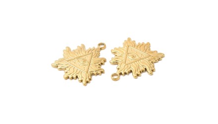 copy of Pendentif coeur flaboyant et anges en acier inoxydable