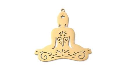 pendentif acier or meditation