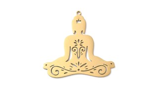pendentif acier or meditation