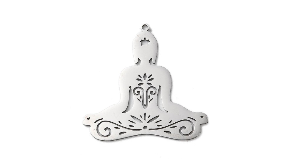 pendentif méditation acier