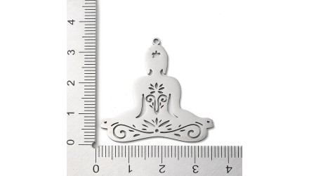 copy of Pendentif coeur flaboyant et anges en acier inoxydable