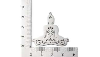 pendentif méditation acier argent