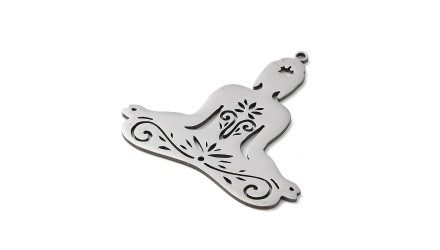 pendentif méditation acier argent