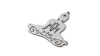 copy of Pendentif coeur flaboyant et anges en acier inoxydable