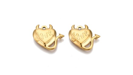 copy of Pendentif yin yang acier plaqué or 18k petite médaille acier