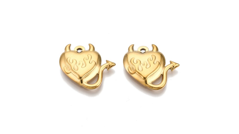copy of Pendentif yin yang acier plaqué or 18k petite médaille acier
