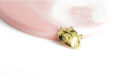 copy of Pendentif yin yang acier plaqué or 18k petite médaille acier