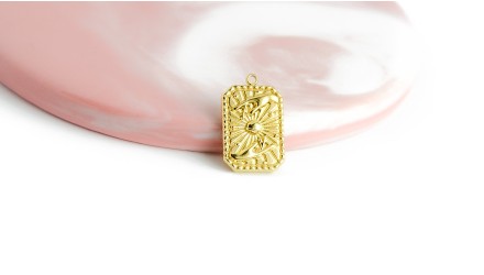 copy of Pendentif yin yang acier plaqué or 18k petite médaille acier