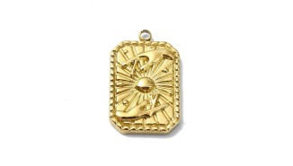 copy of Pendentif yin yang acier plaqué or 18k petite médaille acier