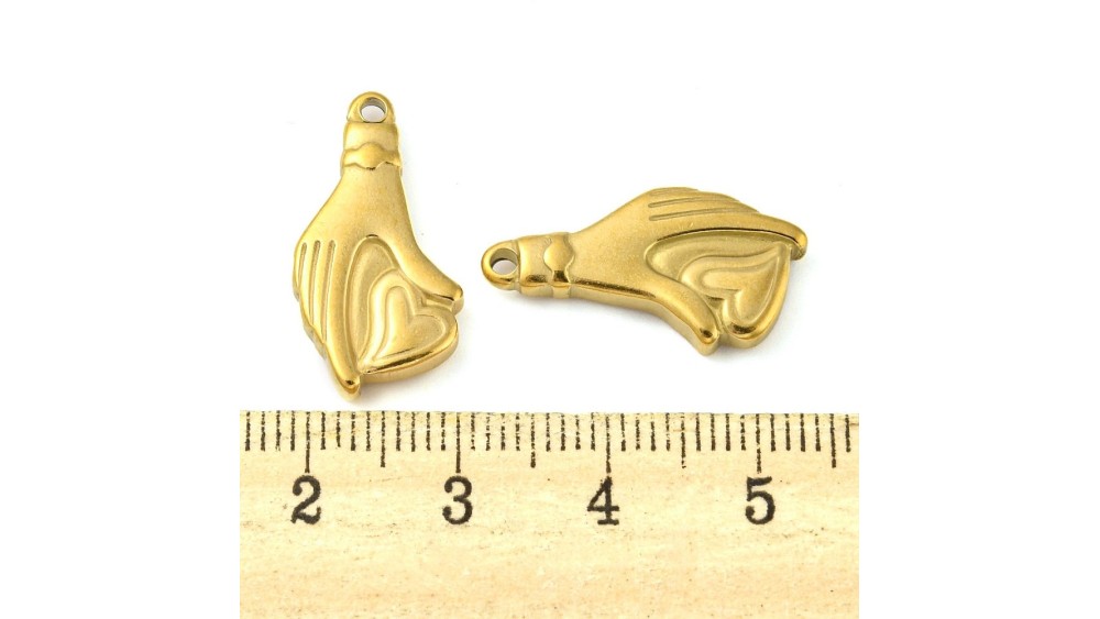 copy of Pendentif yin yang acier plaqué or 18k petite médaille acier