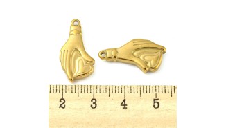 copy of Pendentif yin yang acier plaqué or 18k petite médaille acier