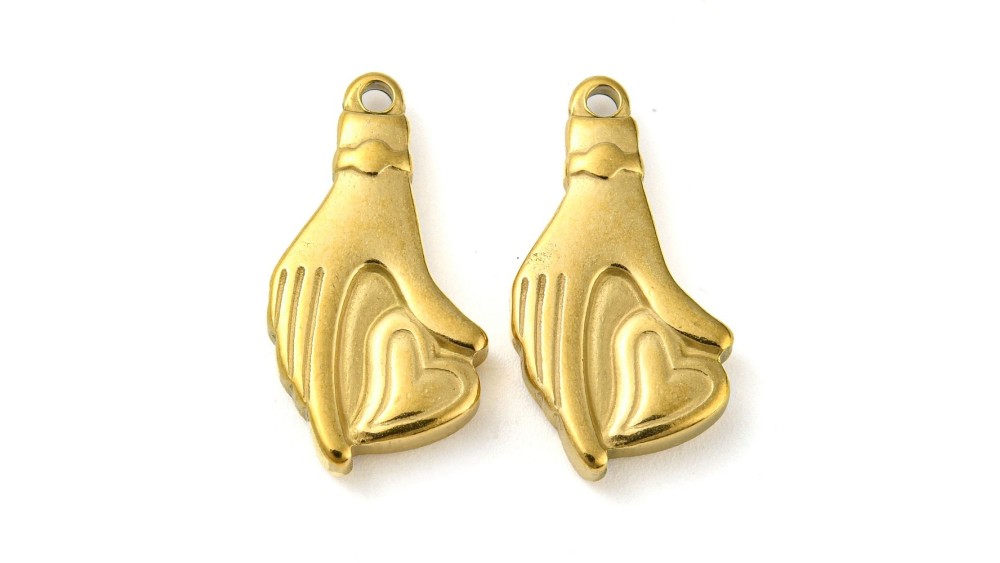 copy of Pendentif yin yang acier plaqué or 18k petite médaille acier