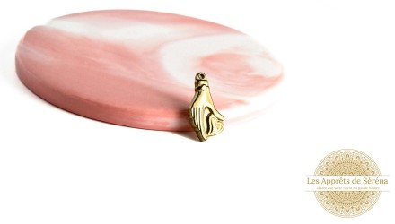 pendentif mains acier or