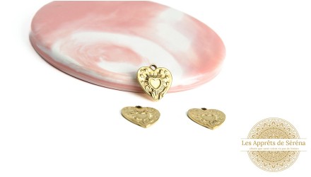 copy of Pendentif coeur flaboyant et anges en acier inoxydable