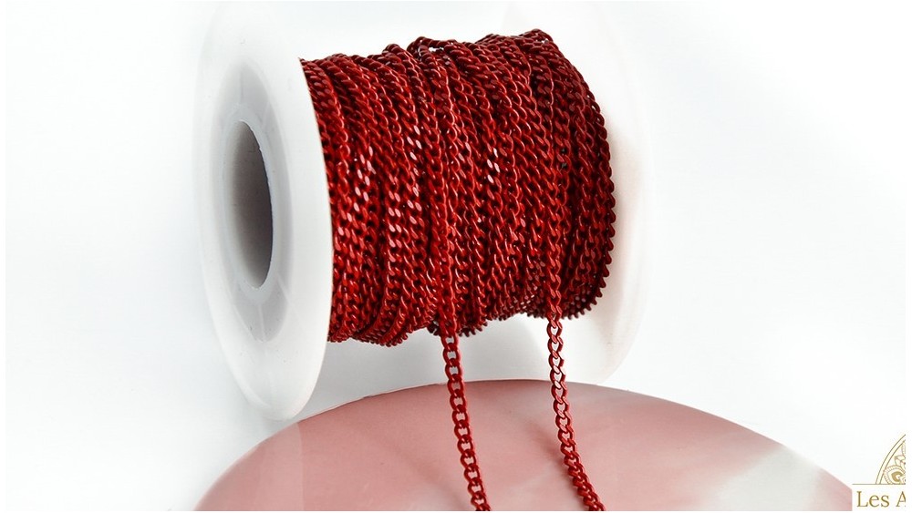 copy of Chaîne acier inoxydable maille gourmette 3x2mm vert sapin