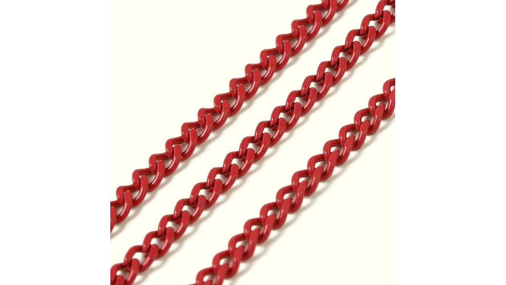 copy of Chaîne acier inoxydable maille gourmette 3x2mm vert sapin