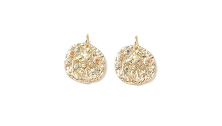 Pendentif signe zodiaque laiton couleur or avec strass zircon