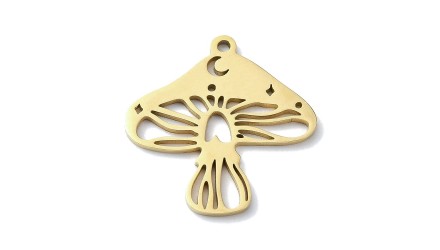 copy of Pendentif champignon en acier inoxydable plaqué or 18k