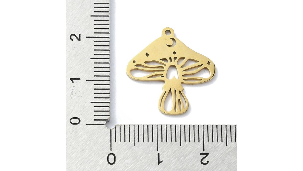 copy of Pendentif champignon en acier inoxydable plaqué or 18k