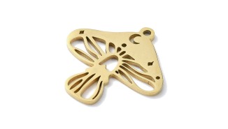 copy of Pendentif champignon en acier inoxydable plaqué or 18k