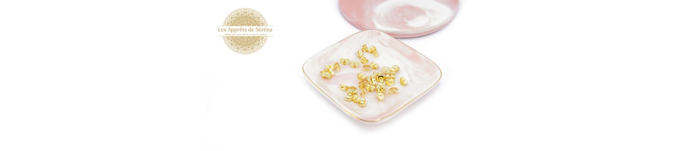 Fermoirs poussoirs ou papillons pour boucles d'oreille or ou argent
