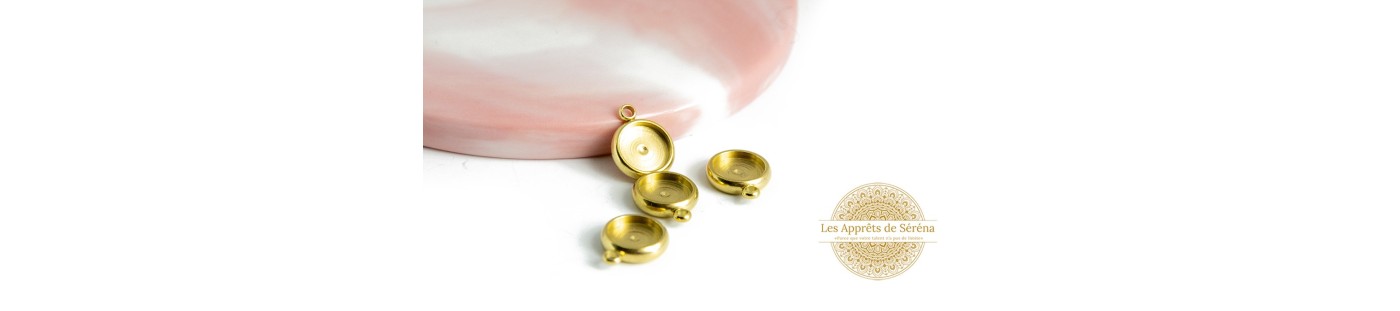 pendentifs supports cabochons ou résine, apprêts pour bijoux