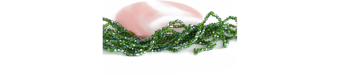 Perles toupies en verre coloré pour création de bijoux fantaisie