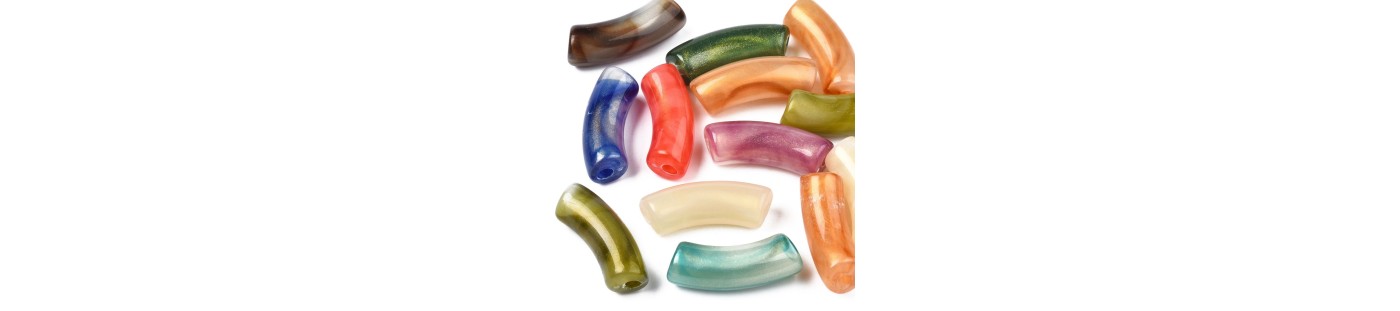 Perles tubes incurvées pour création de bracelets personnalisés