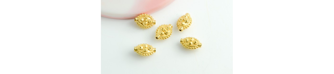 Perles métal en laiton ou acier inoxydable pour création de bijoux DIY