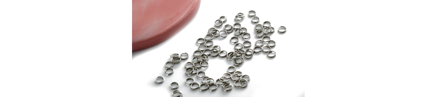Anneaux de jonction en laiton ou  acier inoxydable couleur argent