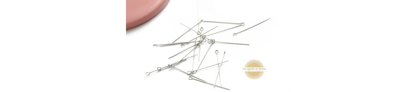 Clous ou tiges bijoux à tête plate en acier inoxydable ou laiton