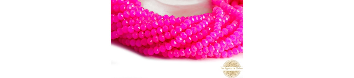 Perles à facettes en verre colorés taille 6 mm - Les apprêts de Séréna