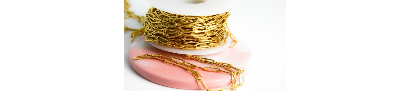 Chaînes acier inoxdyable ou laiton pour création de bijoux fantaisie